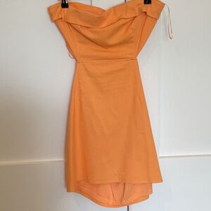 Elegant Orange Off-Shoulder Dress